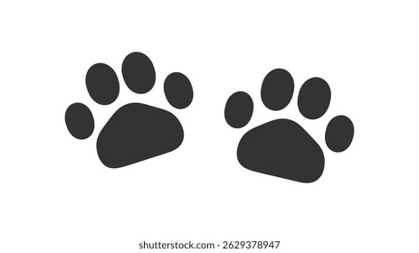 Cat paws icons on white background. Vector illustration. 