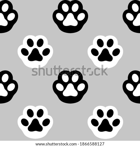 cat paws lines background. Banner template with kitten feet up. Cat Paw, kitten puppy wallpaper. Cat flat design, prints, cartoon, cute cat foot wallpaper. Vector illustration