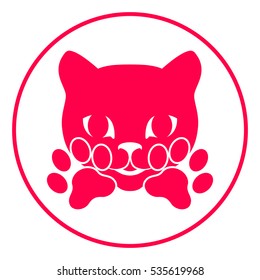 Cat, paws - logo, symbol, protect sign