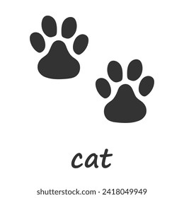 Cat paws. Cat paw print. Vector illustration.