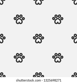Cat paws prints seamless pattern. Vector illustration.