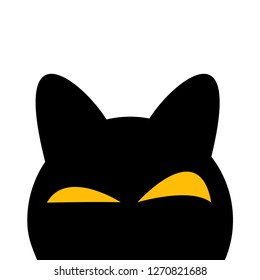 Cat Peeps and Hides. Vector Illustration.
