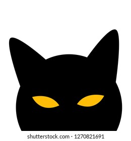 Cat Peeps and Hides. Vector Illustration.
