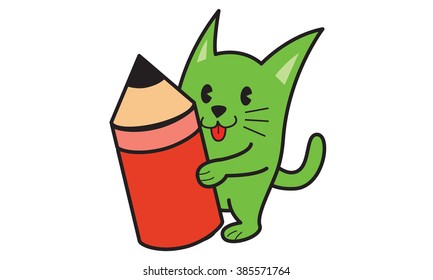 Cat and Pencil