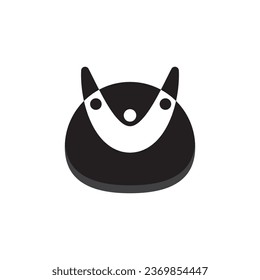 cat or penguin cute logo icon design illustration.