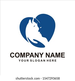 cat person logo vector design