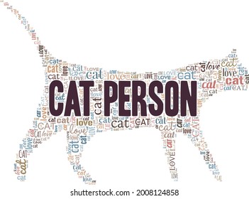 Cat Person vector illustration word cloud isolated on a white background.