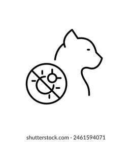 Cat and pest control symbol. Pet insecticide. Pixel perfect, editable vector icon