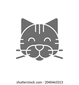 Cat, pet, animal grey icon. Isolated on white background