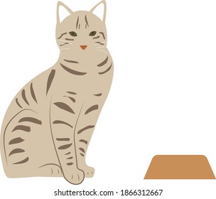 Cat with a pet bowl