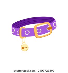 cat pet collar cartoon. animal tag, puppy leather, doggy food cat pet collar sign. isolated symbol vector illustration