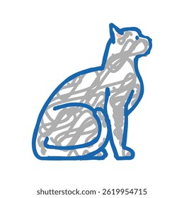 cat pet doodle icon sketch vector. cat pet sign. isolated symbol illustration