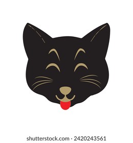 Cat pet head face icon, Vector illustration of funny cartoon cats, Cat face with various expressions and patterns vector illustration flat design. Eps 10