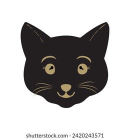 Cat pet head face icon, Vector illustration of funny cartoon cats, Cat face with various expressions and patterns vector illustration flat design. Eps 10