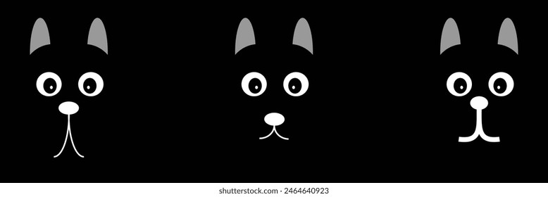 conjunto de iconos de cabeza de gato y mascota. Eps10.
