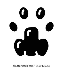 cat pet hoof print glyph icon vector. cat pet hoof print sign. isolated contour symbol black illustration
