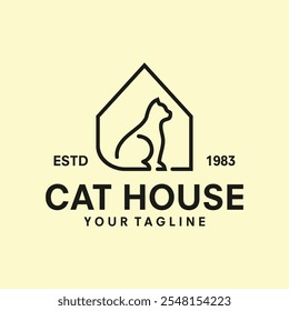 cat pet house home vector icon illustration