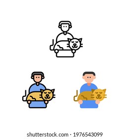 Cat pet human home Icon, Logo, and illustration Vector