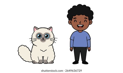 A cat is a pet known for being affectionate, gentle, and loving. When with its owner, a cat often shows emotional closeness through cuddling, purring, or sitting on their lap. Their bond grows stronge