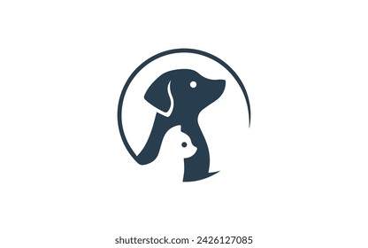 diseño moderno del vector del logotipo del animal doméstico del gato 