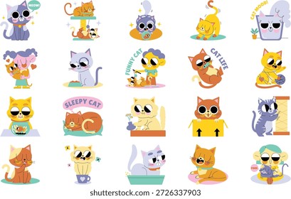 Ilustração Vetorial De Ilustrações De Amantes De Gatos E Animais. Modelo de design de símbolo de ilustração para elemento de interface do usuário móvel da Web.