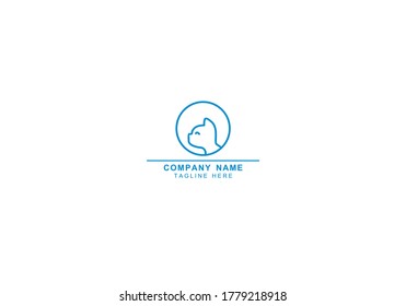 cat pet minimal and abstract logo