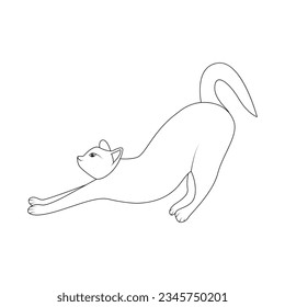 

Cat pet one line vector art drawing outline illustration