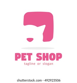 CAT PET SHOP LOGO ICON SYMBOL TEMPLATE