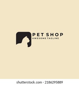 Cat Pet shop Logo Vector Icon illustration design