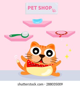 cat and pet shop made in vector 