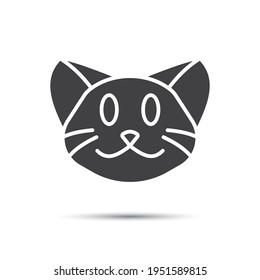 Cat pet silhouette icon. Scalable symbol. Outline in black. Vector illustration for use in web, mobile apps, print media and logo.