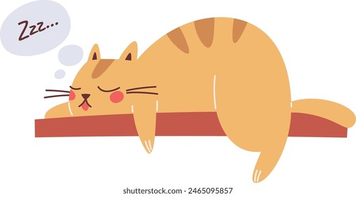 Cat Pet Sleeping Vector Illustration