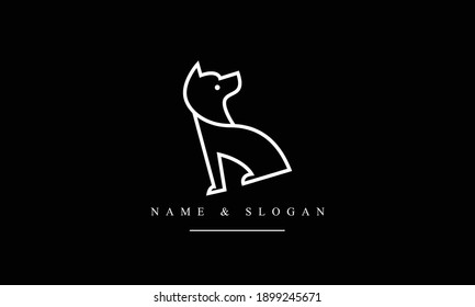 Cat Pet vector icons outline design