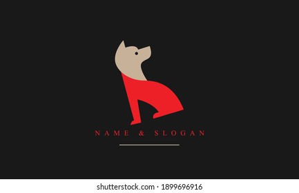 Diseño de esquema de iconos de vector de la mascota de gato