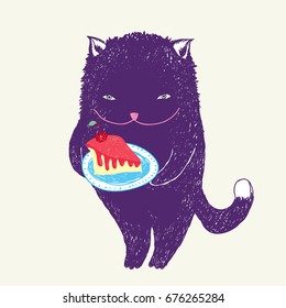 Cat with pie