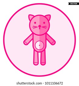 Cat. Pink baby icon on a white background, line art vector design.