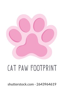 Cat pink paw footstep footprint clipart.Kitten kitty dog puppy pet footprint paw mark silhouette drawing sign.I love cats.Icon.Sticker.