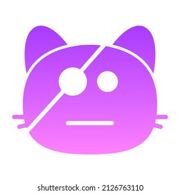 cat pirate Glyph Gradient icon design