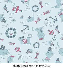 cat pirate pattern