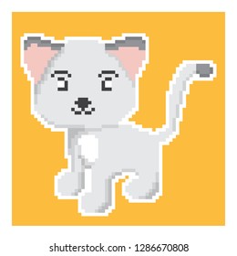 cat in pixel art