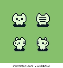 Ilustración vectorial aislada del icono del arte del pixel del gato. Sprite de 8 bits. Linda mascota. Diseño de pegatinas. Plantilla de diseño de logotipos para tiendas de mascotas, clínicas veterinarias y refugios para animales sin hogar.