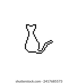  icono de arte de píxeles de gato vectores animal para logotipo de juego de 8 bits