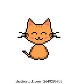 cat pixel art icon vector animal for  8 bit game 