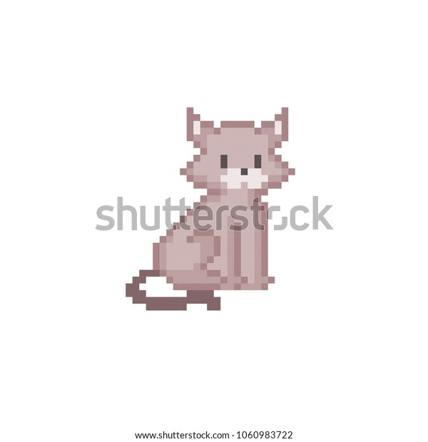 Icone Pixel De Chat Pixel Art Image Vectorielle De Stock Libre De Droits