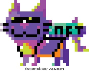 Cat Pixel Vector Design for Non Fungiable Token