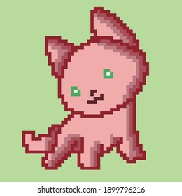 cat pixel vector symbol icon