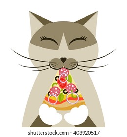 Cat With Pizza