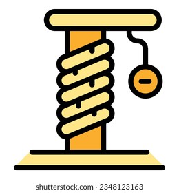Cat play tower icon outline vector. Pet care. Shop store color flat