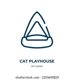 Cat Playhouse Icon. Linear Vector Illustration From Pet Lovers Collection. Outline Cat Playhouse Icon Vector. Thin Line Symbol For Use On Web And Mobile Apps, Logo, Print Media.