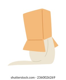 Cat Playing With Box Vector Illustration